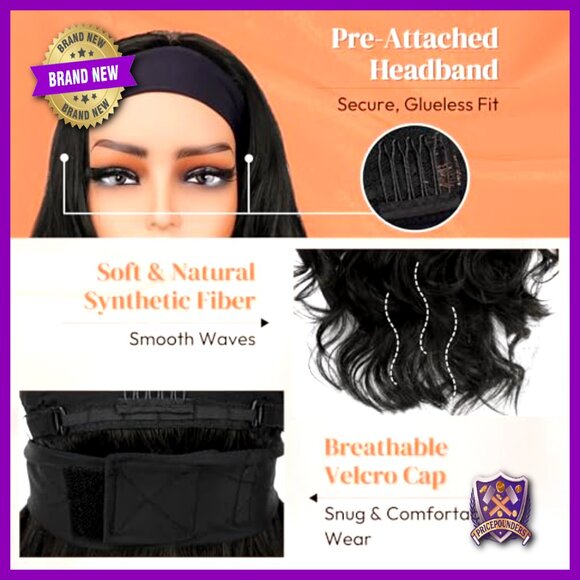 Human Hair Clip In Bangs Headband Wig Body Wave Reusable main image 4